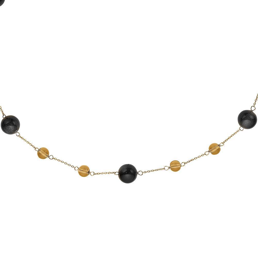 Aagaard Connections kæde - Obsidian/Smokey Quartz-Aagaard-Guldsmed Lauridsen