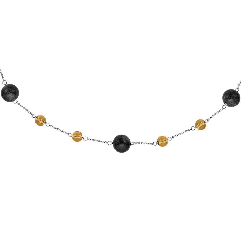 Aagaard Connections kæde - Obsidian/Smokey Quartz-Aagaard-Guldsmed Lauridsen