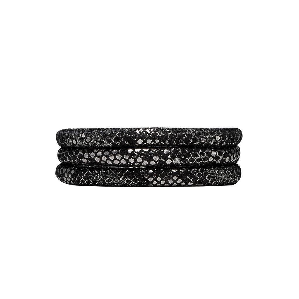 Christina Læderarmbånd - Silver Black - 3-lags-Christina Watches-Guldsmed Lauridsen