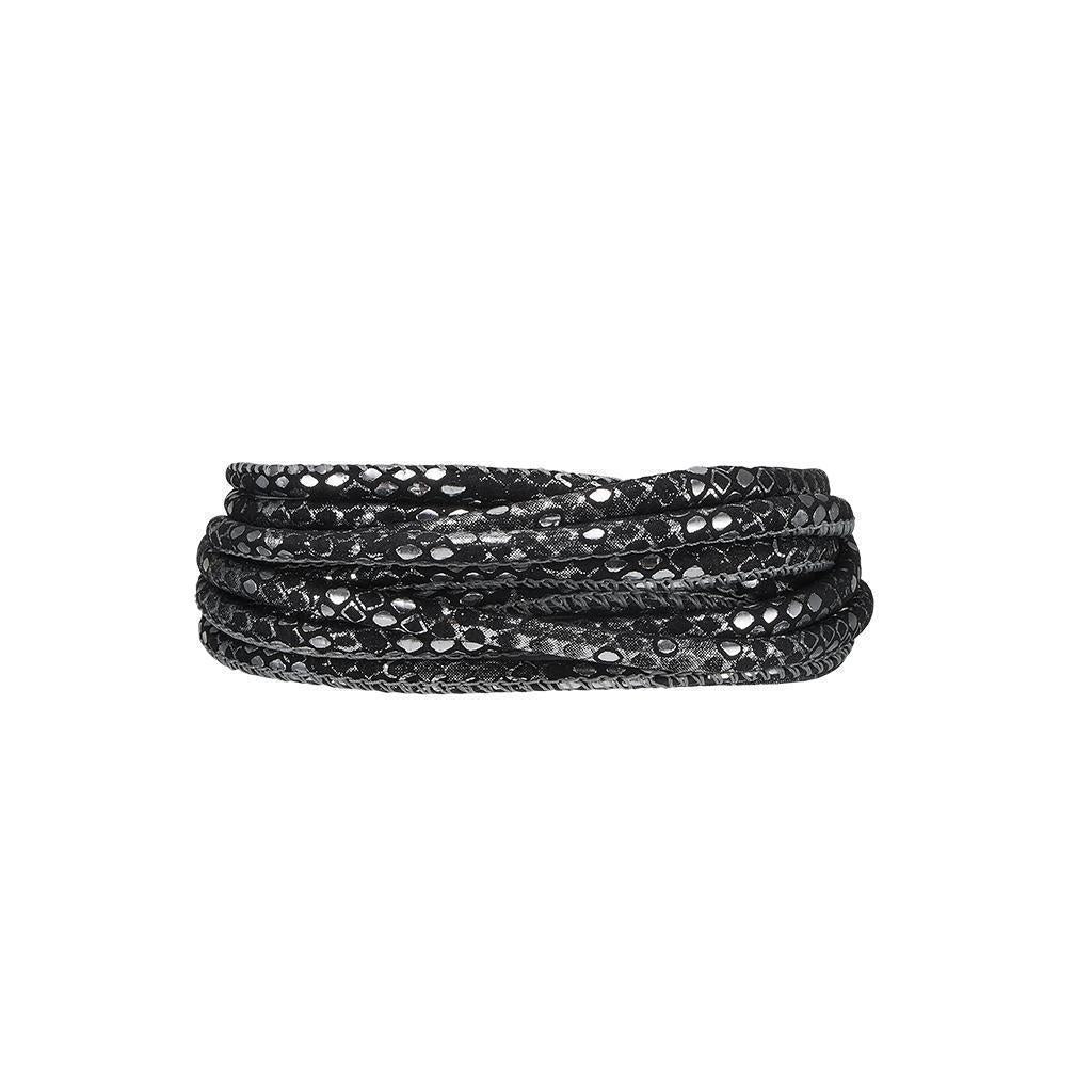 Christina Læderarmbånd - Silver Black - 3-string-Christina Watches-Guldsmed Lauridsen