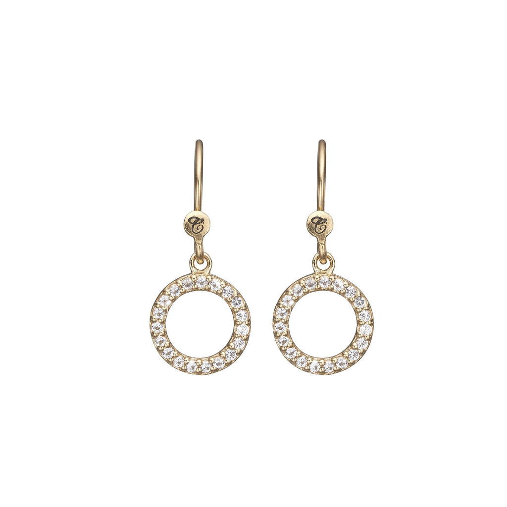 Christina ørehænger - Hanging Topaz Circle-Christina Watches-Guldsmed Lauridsen