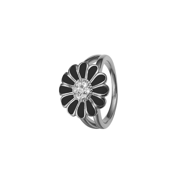 Christina ring - Topaz Big Black Marguerite-Christina Watches-Guldsmed Lauridsen