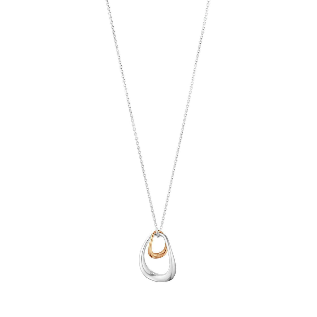 Georg Jensen - Offspring halskæde sølv med 18 kt guld-Georg Jensen-Guldsmed Lauridsen