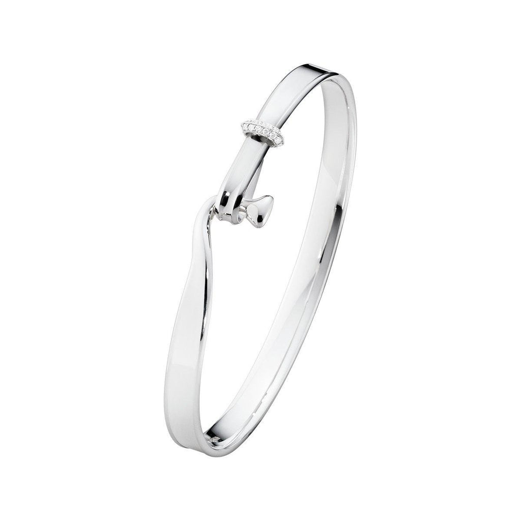 Georg Jensen Torun armring sølv med diamanter-Georg Jensen-Guldsmed Lauridsen