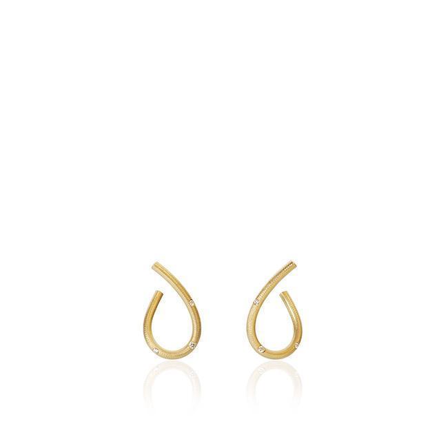 KHARISMA øreringe lille guld med diamanter-Dulong Fine Jewelry-Guldsmed Lauridsen