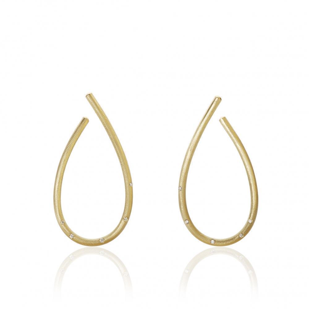 KHARISMA øreringe stor guld med diamanter-Dulong Fine Jewelry-Guldsmed Lauridsen