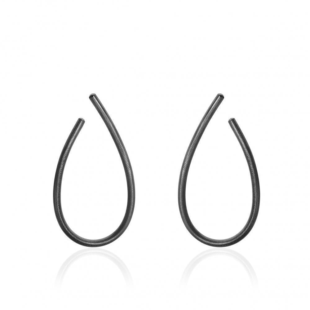 KHARISMA øreringe stor oxyderet sølv-Dulong Fine Jewelry-Guldsmed Lauridsen